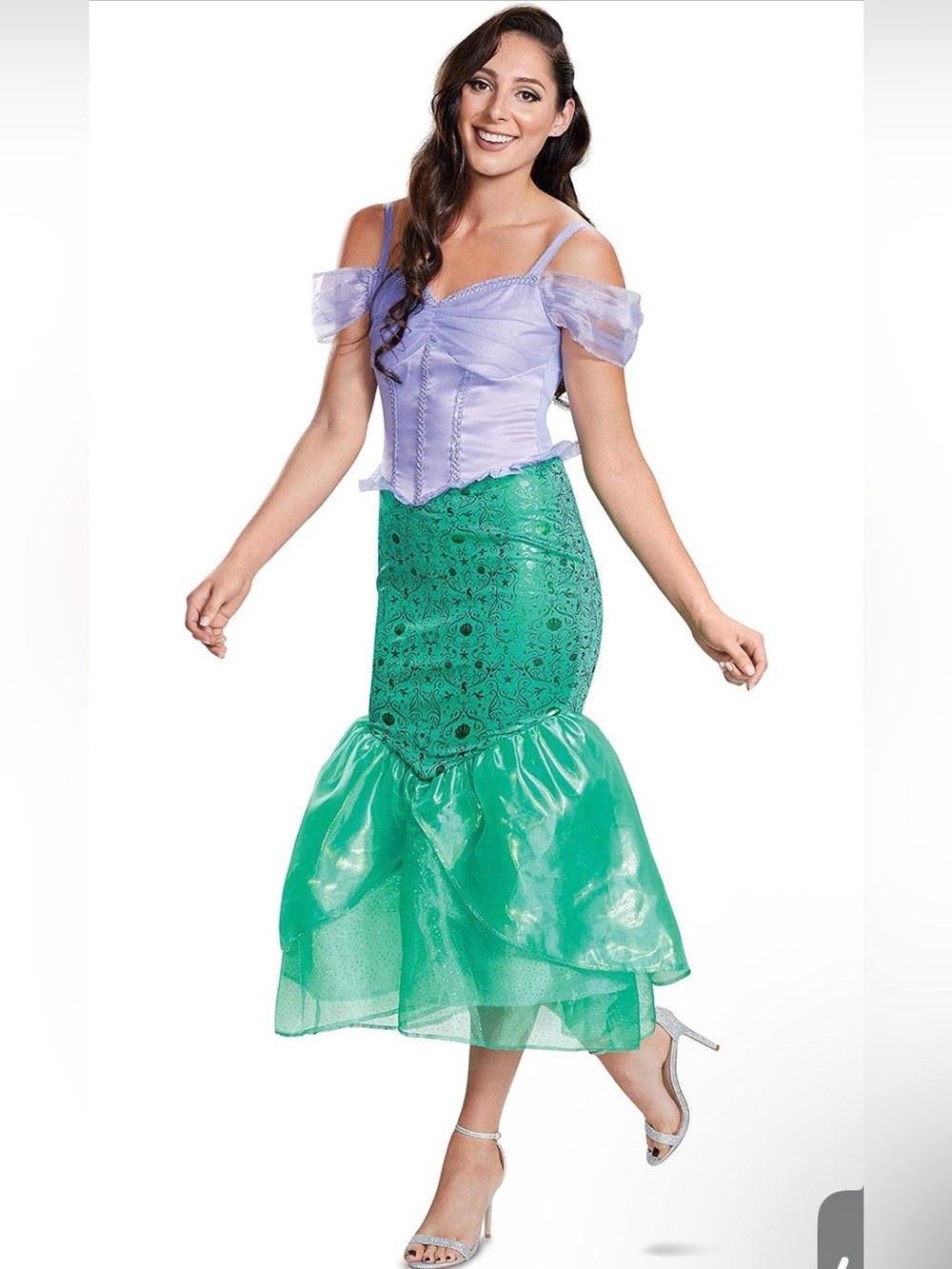 Disguise Lavender and Emerald Ariel Deluxe Adult Classic Costume Size Medium